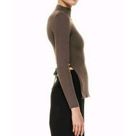 NEW Babaton Ambrosia Sculpt Knit Top Size 2XL Coffee Bean Brown Long Sleeve Rib - Picture 4 of 16